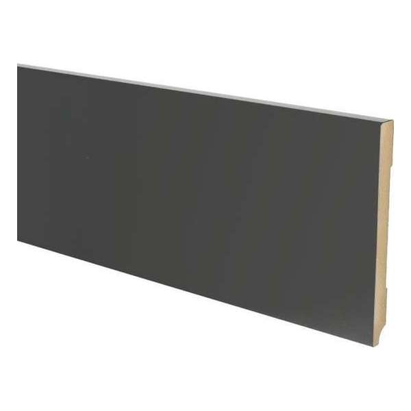 Hoge plinten - MDF - Moderne plint 150x15 mm - Zwart - Voorgelakt - RAL 9005 - Per stuk 2,4m