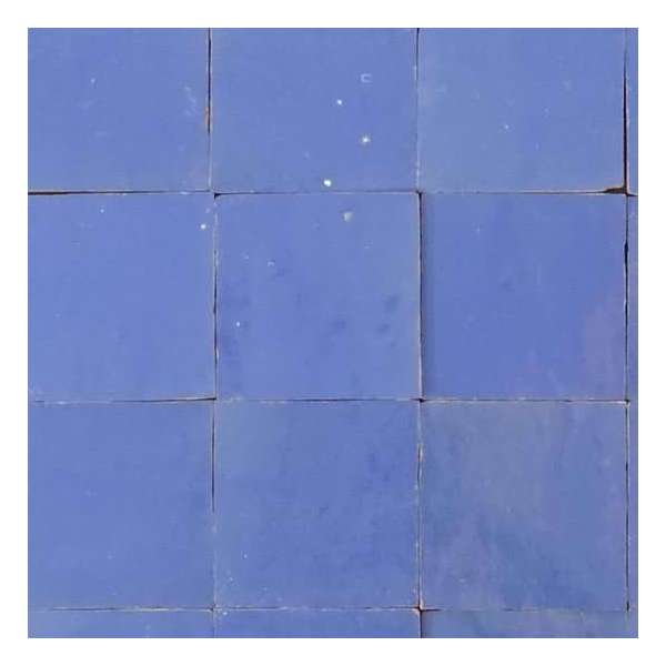 Handgemaakte aardewerk zellige tegel blauw 10 x 10