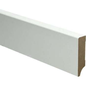 Hoge plinten - MDF - Moderne plint 70x18 mm - Wit - Voorgelakt - RAL 9010 - Per stuk 2,4m