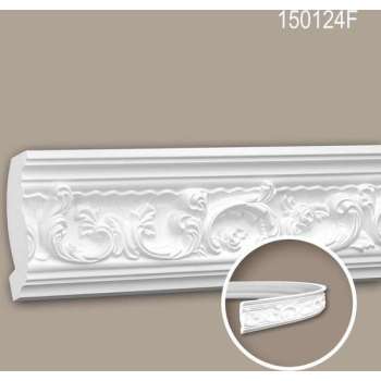 Kroonlijst 150124F Profhome Sierlijst flexibele lijst Lijstwerk rococo barok stijl wit 2 m