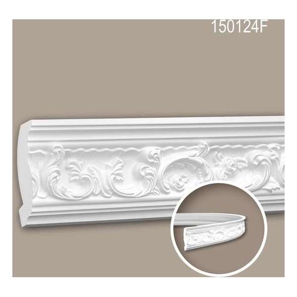 Kroonlijst 150124F Profhome Sierlijst flexibele lijst Lijstwerk rococo barok stijl wit 2 m