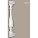 Halve baluster Profhome 471111 Exterieur lijstwerk Balustrade Gevelelement neo-classicisme stijl wit