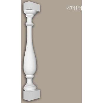 Halve baluster Profhome 471111 Exterieur lijstwerk Balustrade Gevelelement neo-classicisme stijl wit