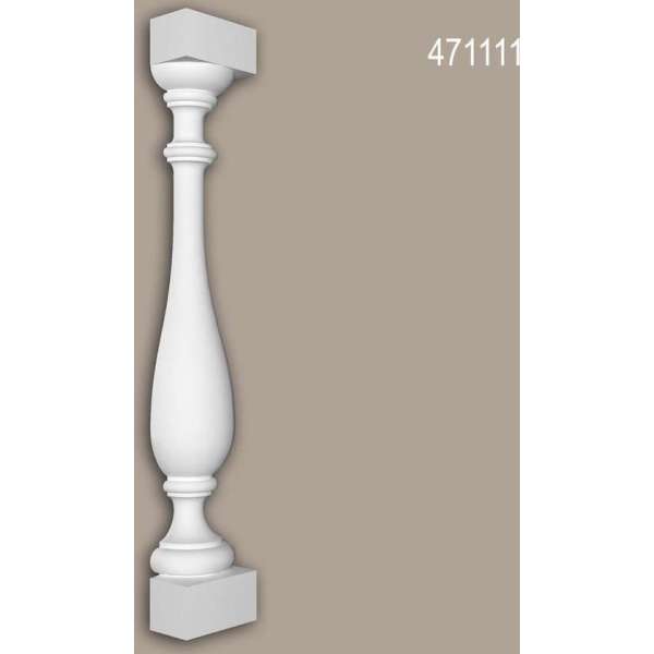 Halve baluster Profhome 471111 Exterieur lijstwerk Balustrade Gevelelement neo-classicisme stijl wit