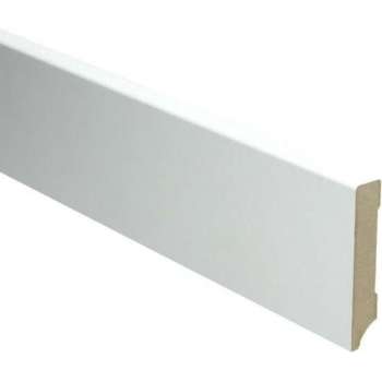 Hoge plinten - MDF - Moderne plint 90x18 mm - Wit - Voorgelakt - RAL 9016 - Per stuk 2,4m