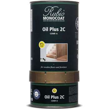 Rubio Monocoat Oil + 2C - comp. A - GOLD / metalen blik 1,3 L Kleur: Smoked Oak / Riga vloeren en kozijnen