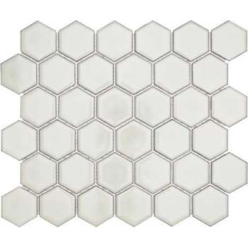 0,91m² - Mozaiek Tegels - Barcelona Hexagon Zacht wit 5,1x5,9