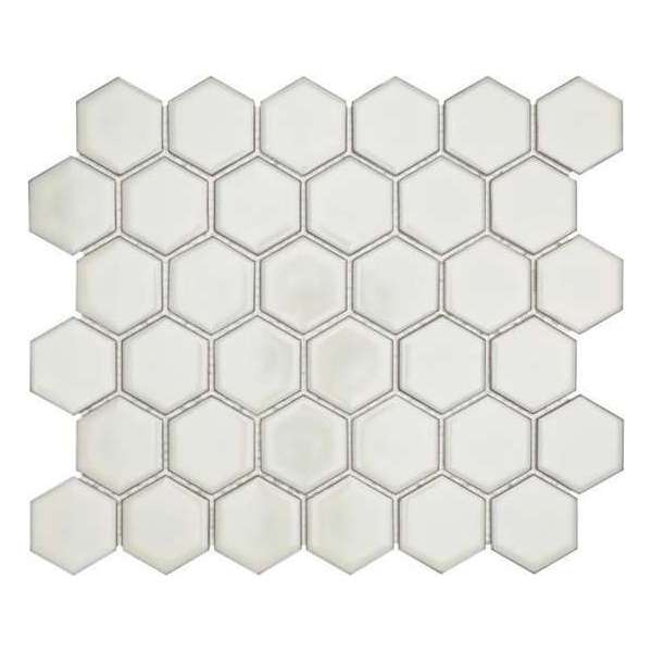 0,91m² - Mozaiek Tegels - Barcelona Hexagon Zacht wit 5,1x5,9