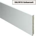 Hoge plinten - MDF - Moderne plint 120x12 mm - Wit - Voorgelakt - RAL 9010 - Per stuk 2,4m