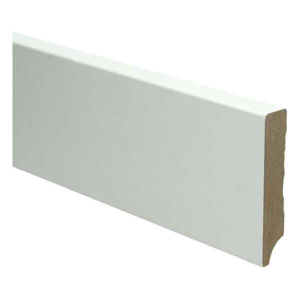 Hoge plinten - MDF - Moderne plint 90x18 mm - Wit - Voorgelakt - RAL 9010 - Per stuk 2,4m