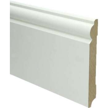 Hoge Plinten - MDF - Barok plint - 150 x18 mm - Wit - Voorgelakt - RAL 9010 - Per stuk 2,4 M