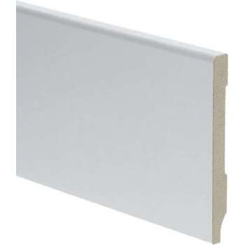 Hoge plinten - MDF - Moderne plint 90x9 mm - Wit - Voorgelakt - RAL 9010 - Per stuk 2,4m