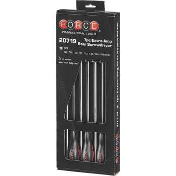 FORCE Professionele Schroevendraaier set Torx extra lang 7-delig