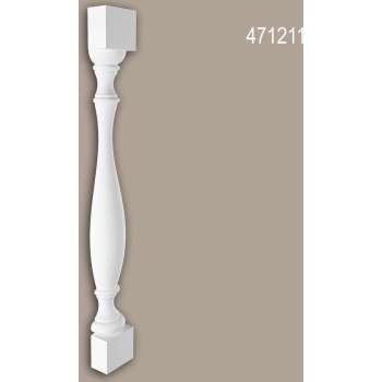 Halve baluster Profhome 471211 Exterieur lijstwerk Balustrade Gevelelement neo-classicisme stijl wit