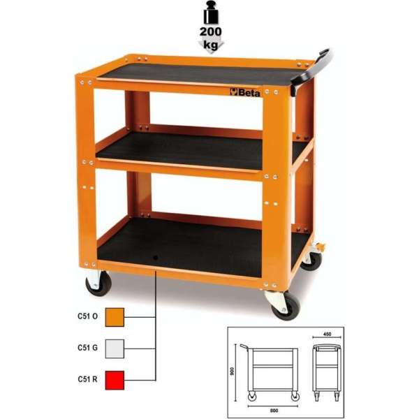 Beta gereedschapswagen C51 - oranje