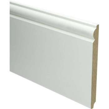 Hoge Plinten - MDF - Barok plint - 190 x18 mm - Wit - Voorgelakt - RAL 9010 - Per stuk 2,4 M