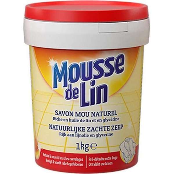 Mousse de Lin Natuurlijke Zachte Zeep - Met Lijnolie en Glycerine - 3 x 1 kg