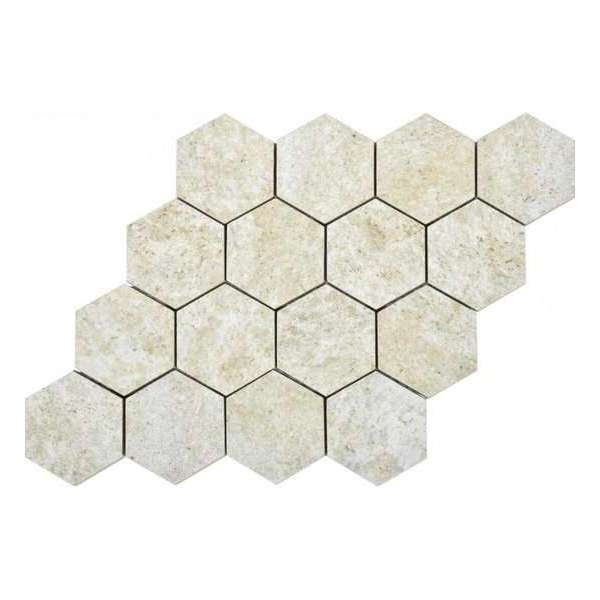 Keramische tegel Basaltic Perla Mosaic 26,5x39 - Woodson and Stone - parelwit