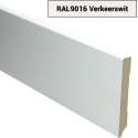 Hoge plinten - MDF - Moderne plint 120x15 mm - Wit - Voorgelakt - RAL 9010 - Per stuk 2,4m