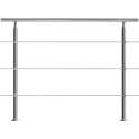 Monzana Trapleuning - Roestvrij staal - 150 cm - 3 Stutten