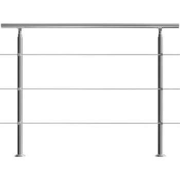 Monzana Trapleuning - Roestvrij staal - 150 cm - 3 Stutten