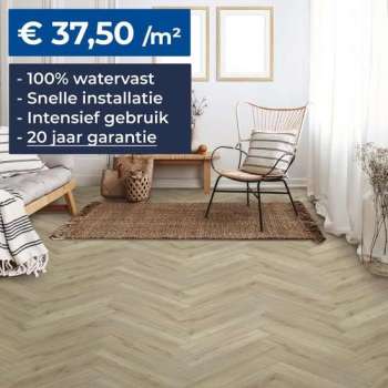 Vinyluxe Herringbone Leeds – PVC/SPC vloer – 1.63m² - 4.5mm – Visgraat Vloer – Klik SPC