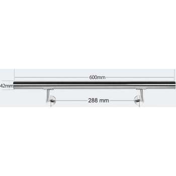 Roestvrij stalen leuning, trapleuning 60 cm - trap leuning rvs geborsteld - met houders - 600 mm - Multistrobe