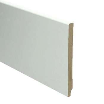 Hoge plinten - MDF - Moderne plint 150x12 mm - Wit - Voorgelakt - RAL 9010 - Per stuk 2,4m