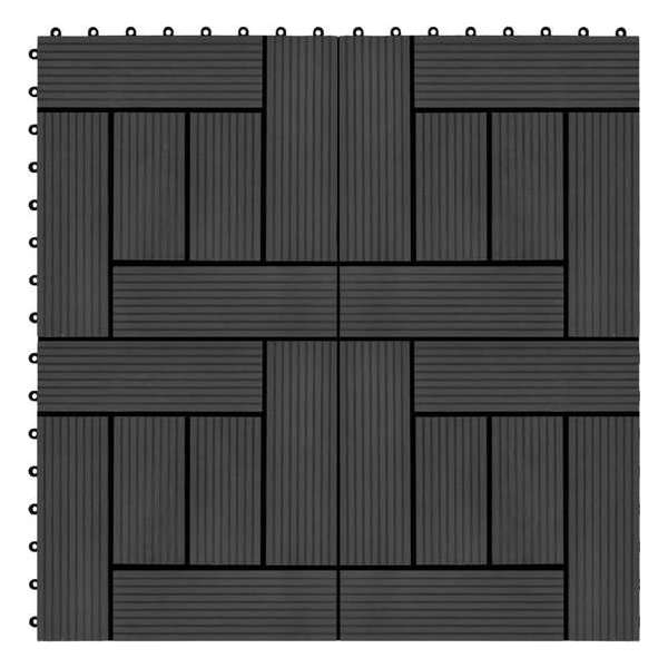 22 st Terrastegels 30x30 cm 2 m² HKC zwart