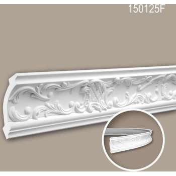 Kroonlijst 150125F Profhome Sierlijst flexibele lijst Lijstwerk rococo barok stijl wit 2 m