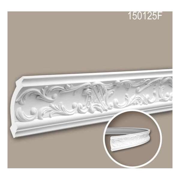 Kroonlijst 150125F Profhome Sierlijst flexibele lijst Lijstwerk rococo barok stijl wit 2 m