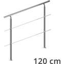 Monzana trapleuning edelstaal – 120 cm met 2 horizontale spijlen – balustrade