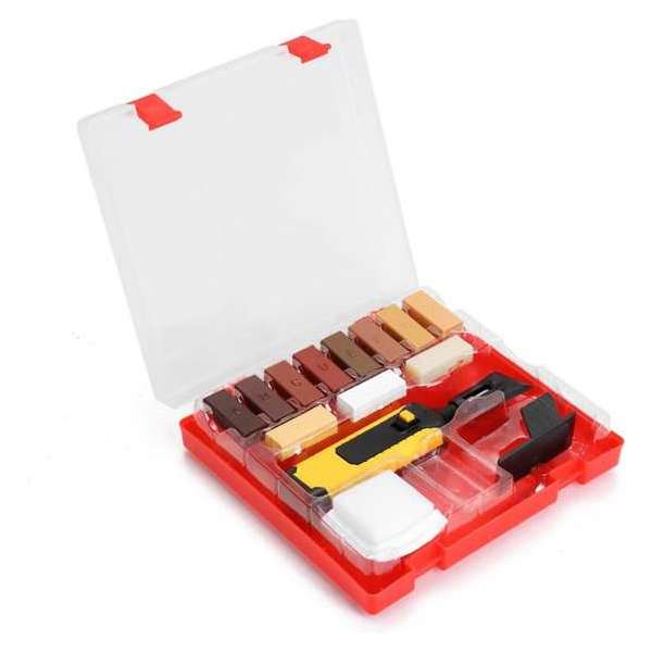 Maenor® Laminaat Reparatieset - Repairkit - Vloer - Hout - Wassmelter - 11 kleuren - Inclusief draagtas