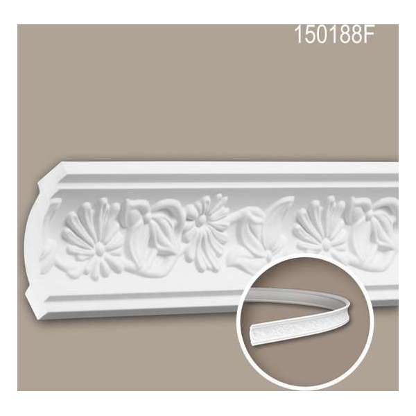 Kroonlijst 150188F Profhome Sierlijst flexibele lijst Lijstwerk rococo barok stijl wit 2 m