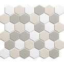 0,91m² -Mozaiek tegel London Hexagon Wit mix 5,1x5,9