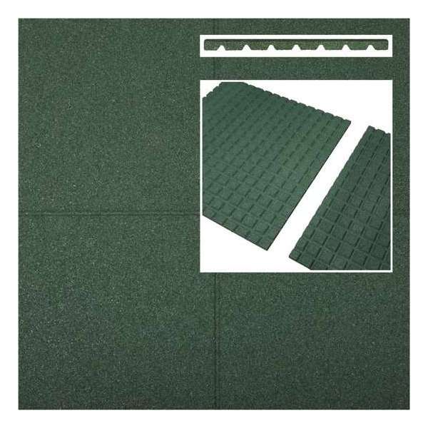 Rubberen tegels groen 1000x1000x25mm prijs per m2