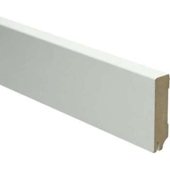 Hoge plinten - MDF - Moderne plint 70x18 mm - Uitsparing - Wit - Voorgelakt - RAL 9010 - Per stuk 2,4m