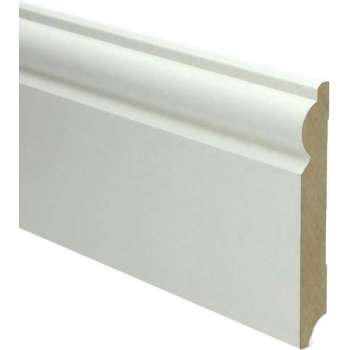 Hoge Plinten - MDF - Barok plint - 120 x15 mm - Wit - Voorgelakt - RAL 9010 - Per stuk 2,4 M