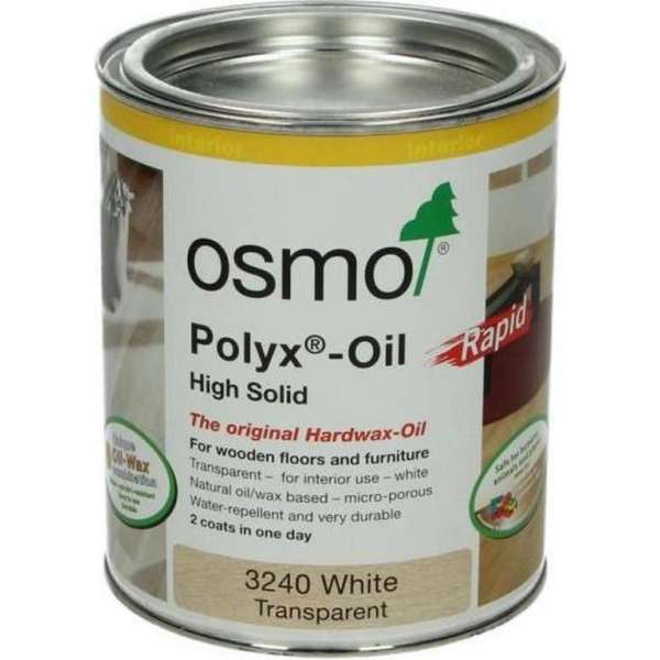 Osmo 3240 Hardwaxolie Rapid Wit Transparant - 2.5 liter