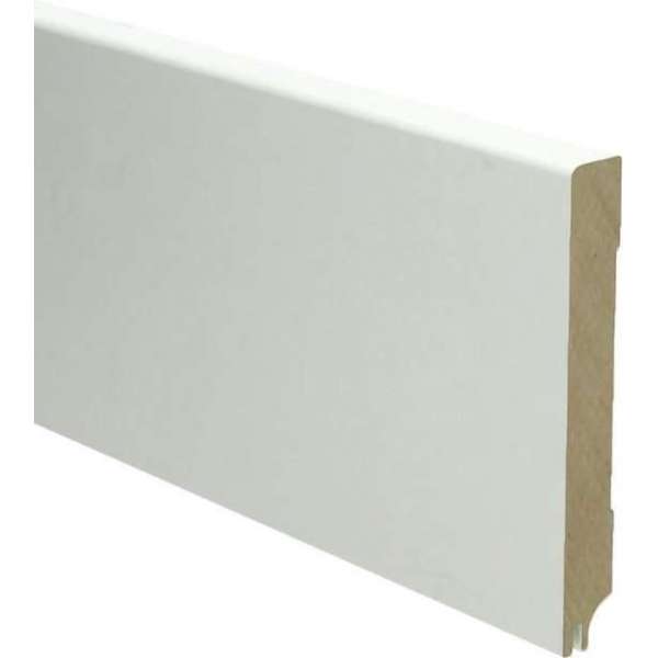 Hoge plinten - MDF - Moderne plint 120x15 mm - Wit - Voorgelakt - RAL 9010 - Geluiddempend- Per stuk 2,4m