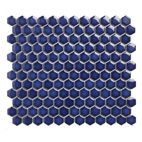 0,78m² - Mozaiek Tegels - Barcelona Hexagon Cobalt Blauw 2,3x2,6