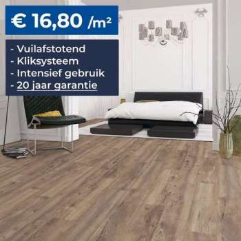 HDM Homebrand Laminaat - Finesse Natural Oak - Vloer -  Kliksysteem – Embossed - 8mm – V-groef - 20 Jaar Garantie