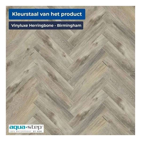 Vinyluxe Herringbone Birmingham – PVC/SPC vloer – 1.63m² - 4.5mm – Visgraat Vloer – Klik SPC