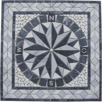 Mozaiek medallion windroos 67 x 67