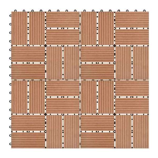 11 st Terrastegel 30x30 cm 1 m² HKC bruin