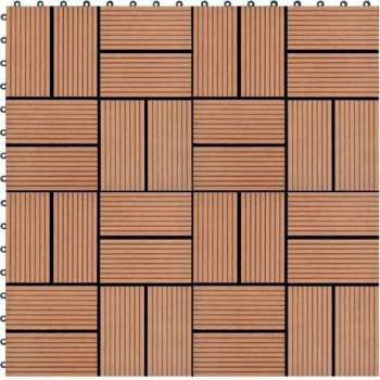 11 st Terrastegel 30x30 cm 1 m² HKC bruin