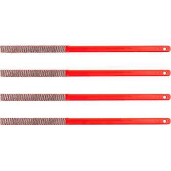 KGS PRO Diamant-handvijlen, 4 stuks (60x6 mm, plat, Rood (grit 200))