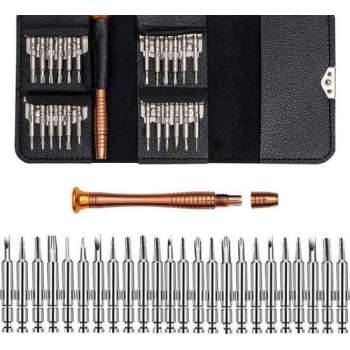 WiseGoods - Professionele Smartphone Reparatieset - 25 In 1 Schroevendraaier Set Voor Telefoon / Horloge / Tablet - Zakformaat