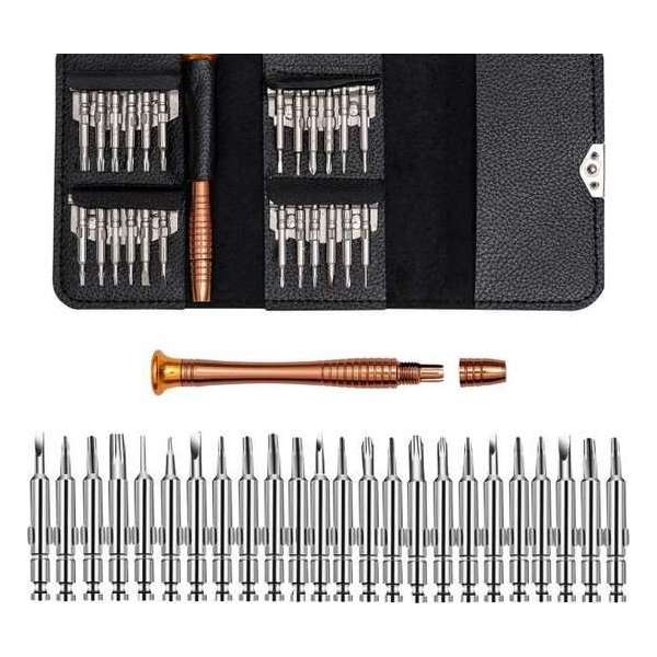 WiseGoods - Professionele Smartphone Reparatieset - 25 In 1 Schroevendraaier Set Voor Telefoon / Horloge / Tablet - Zakformaat