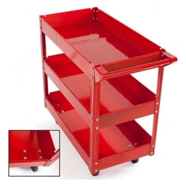 Dakta® Trolley | Gereedschapswagen | 3 lagen | Stabiel | 4 wielen | Gereedschapskar